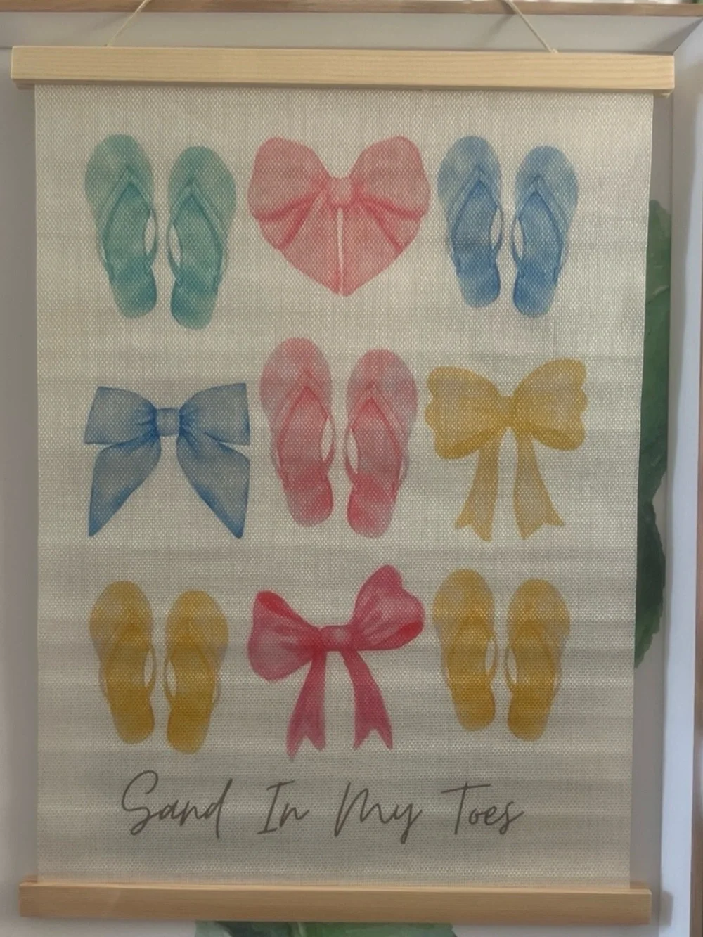 Sand In My Toes Wall Art - Multicolor Beach Flip-Flop Print